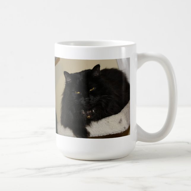 Schöne schwarze Katze Tasse (Rechts)