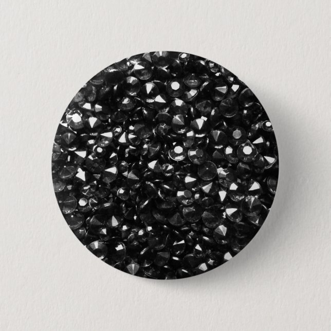 Schöne schwarze Kristalle - Rundschaltfläche Button (Vorderseite)