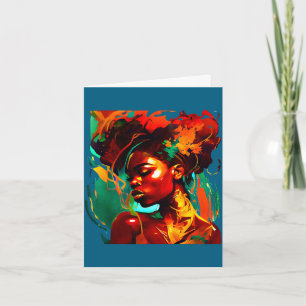 Schöne schwarze Kunst afroamerikanische Frau Karte