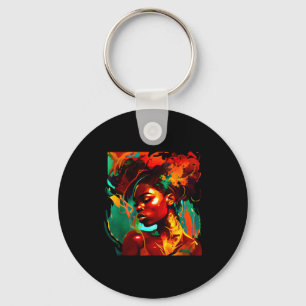 Schöne schwarze Kunst afroamerikanische Frau Schlüsselanhänger