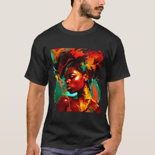 Schöne schwarze Kunst afroamerikanische Frau T-Shirt
