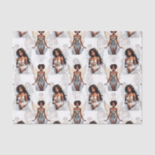 Schöne schwarze Mädchen-Engel-Muster-Design Seidenpapier