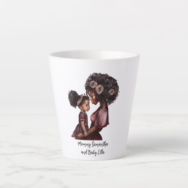 Schöne Schwarze Mama und Tochter (28) Milchtasse (Vorderseite)