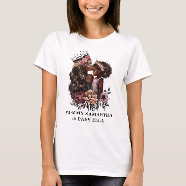 Schöne Schwarze Mama und Tochter (3) T-Shirt (Vorderseite)