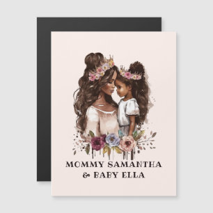 Schöne Schwarze Mama und Tochter (5) Magnetkarte