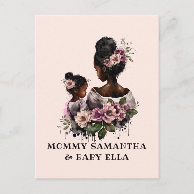 Schöne Schwarze Mama und Tochter (7) Postkarte (Vorderseite)