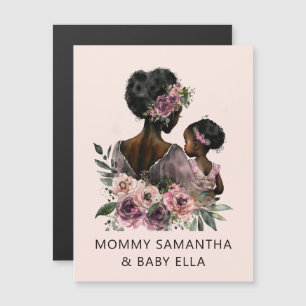 Schöne Schwarze Mama und Tochter (8) Magnetkarte