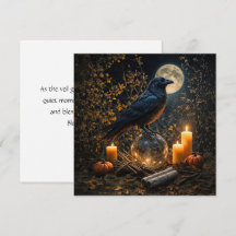 Schöne schwarze Rabenkerzen Mondkarte zu Samhain