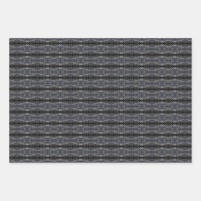 Schöne schwarze Spitzenbaumrindenmusterung Geschenkpapier Set (Vorderseite)