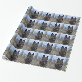 schöne schwarze und bräunliche deutsche Schäferwel Geschenkpapier