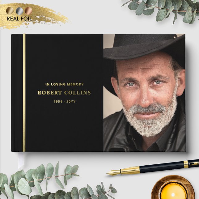 Schöne schwarze und echte Foil, in Love Memory Bee Gästebuch (Von Creator hochgeladen)