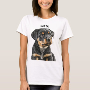 SCHÖNE SCHWARZE UND TAN ROTTWEILER HUNDE GESICHT T-Shirt
