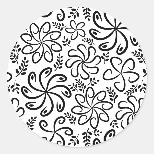 Schöne Schwarzweiß-Aufkleber Runder Aufkleber (Vorderseite)