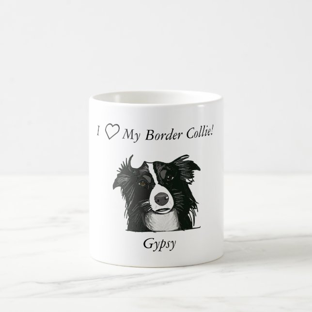 Schöne Schwarzweiss-Border-Collie Kaffeetasse (Mittel)