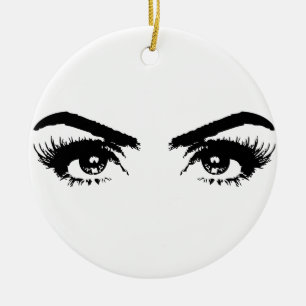 Schöne Schwarzweiss-Frau mustert Peitschen Keramik Ornament