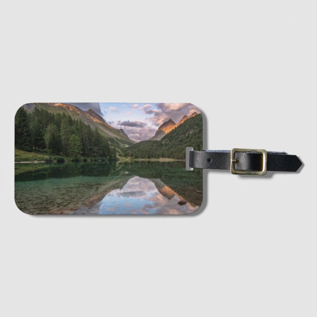 Schöne Schweizer-Alpen des Palpuogna See-| Gepäckanhänger (Vorderseite (Horizontal))
