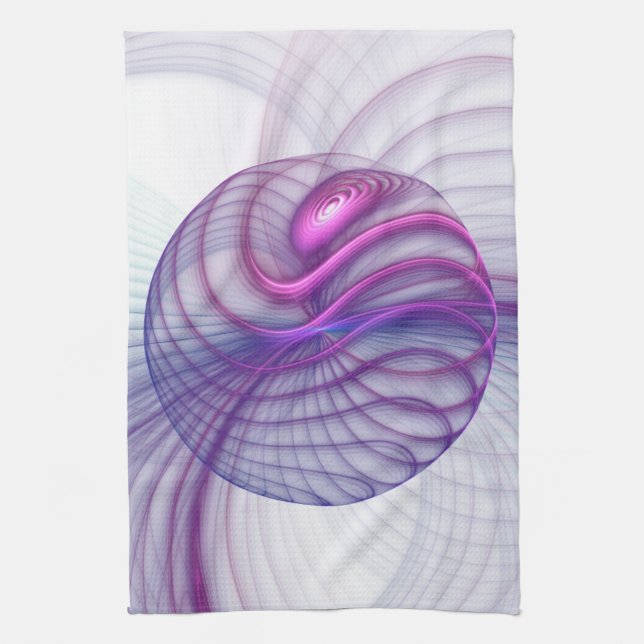 Schöne Schwung Modernes Abstraktes Fraktal Art Pin Geschirrtuch (Vertikal)