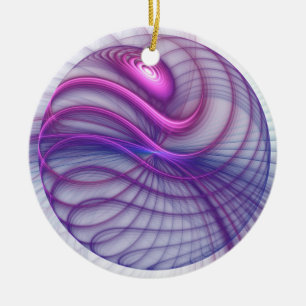 Schöne Schwung Modernes Abstraktes Fraktal Art Pin Keramik Ornament