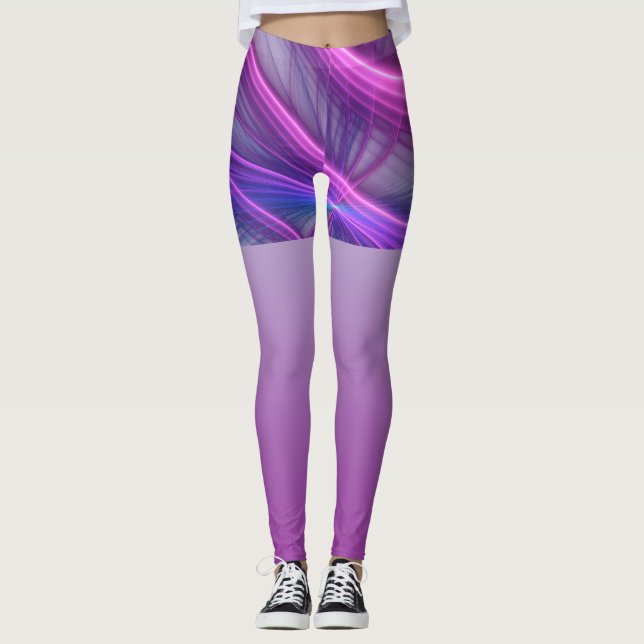 Schöne Schwung Modernes Abstraktes Fraktal Art Pin Leggings (Vorderseite)