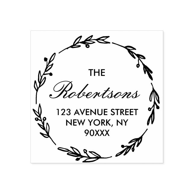 schöne Script-Zuhause-Adresse Gummistempel (Prägung)