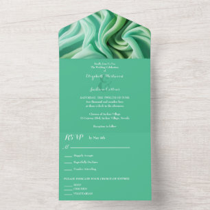 Schöne Seafoam Green Wedding All In One Einladung