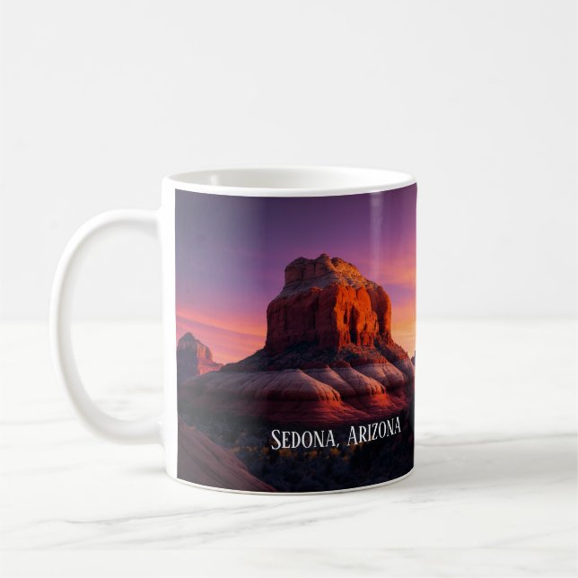 Schöne Sedona Arizona Rote Felsen Landschaft Kunst Kaffeetasse (Links)