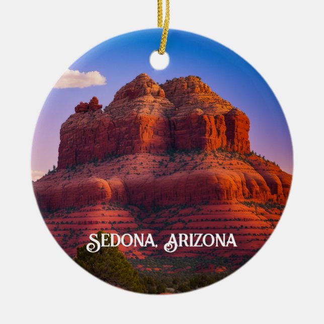 Schöne Sedona Arizona Rote Felsen Landschaft Kunst Keramik Ornament (Vorne)