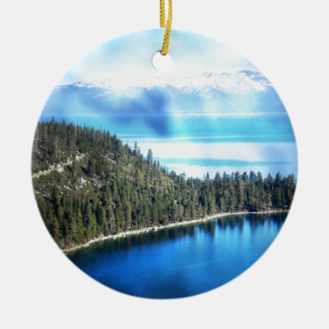 SCHÖNE SEE TAHOE KERAMIKORNAMENT (Vorne)
