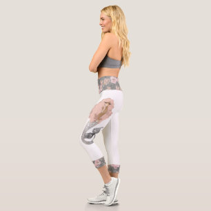 Schöne Seegöttin Mermaid Floral Capri Leggings