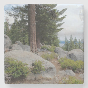 Schöne Seenlandschaft Tahoe Steinuntersetzer