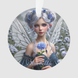 Schöne September Fairy in Asters Ornament