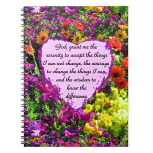 SCHÖNE SERENITY PRAYER FOTO DESIGN NOTIZBLOCK
