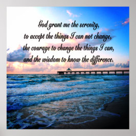 SCHÖNE SERENITY PRAYER OCEAN SCENE POSTER