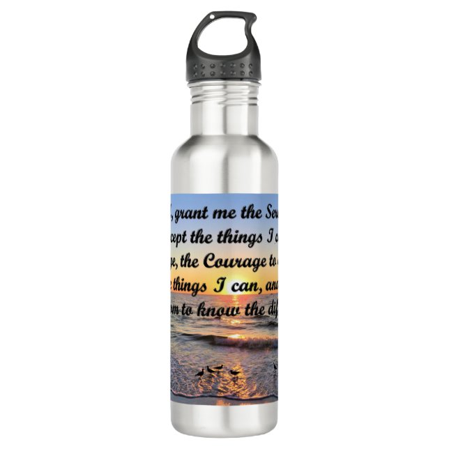 SCHÖNE SERENITY PRAYER WASSERFLASCHE TRINKFLASCHE (Vorderseite)