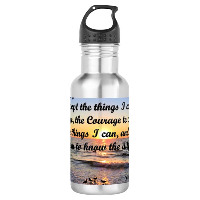 SCHÖNE SERENITY PRAYER WASSERFLASCHE TRINKFLASCHE (Vorderseite)