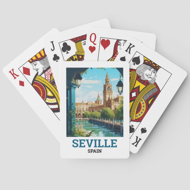 Schöne Sevilla Schönheit Andalusien Spanien Reisen Spielkarten (Rückseite)