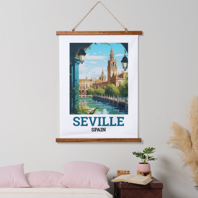 Schöne Sevilla Schönheit Andalusien Spanien Reisen Wandteppich Mit Holzrahmen (Schlafzimmer)