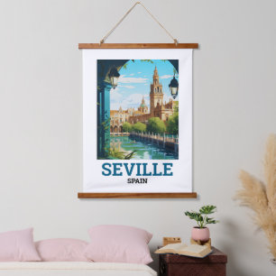 Schöne Sevilla Schönheit Andalusiens Spanien Reise Wandteppich Mit Holzrahmen