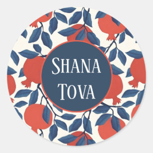 Schöne Shana Tova Botanische Gestaltung Elegant Runder Aufkleber
