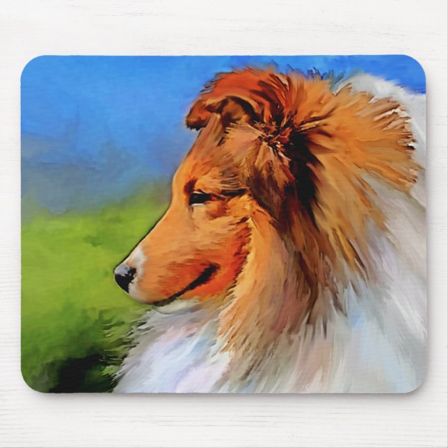 Schöne Sheltie Kunst Mousepad (Vorne)