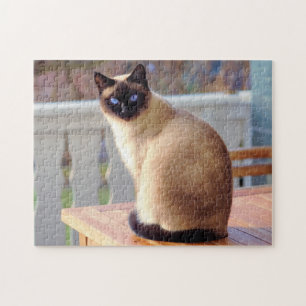 Schöne Siamkatze mit blauen Augen Puzzle