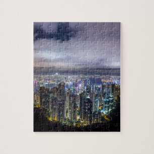 Schöne Sicht auf die Stadt Hongkong Puzzle