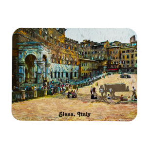 Schöne Siena Italien Ölgemälde in der Stadt Magnet