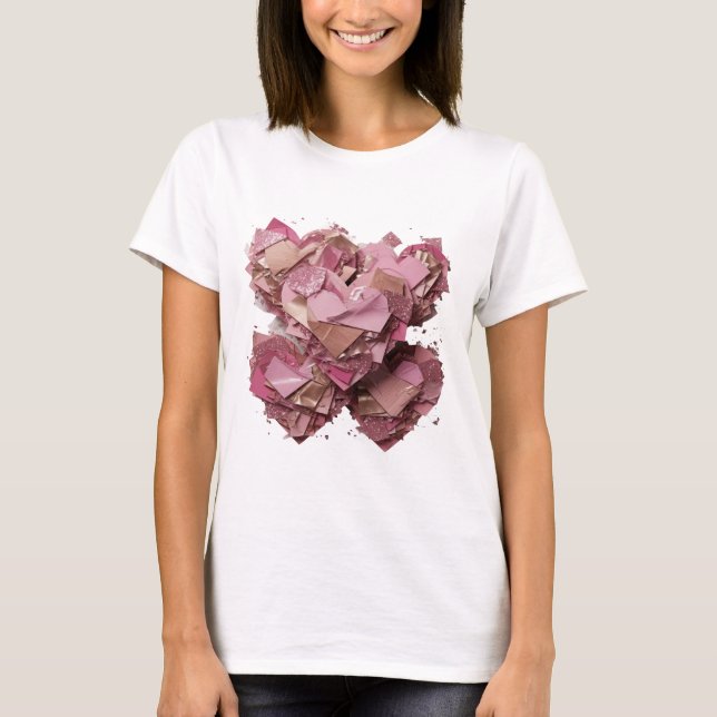 Schöne Silber- BROKEN HEART-Slogan-Design T-Shirt (Vorderseite)
