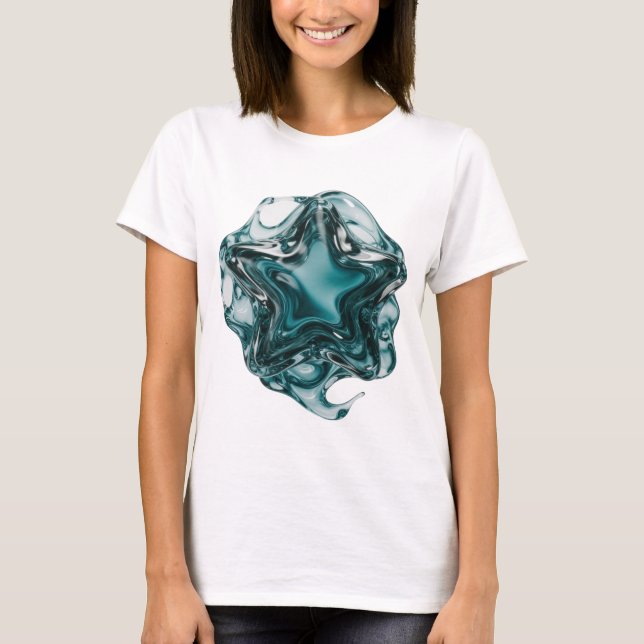 Schöne Silber-STAR-BALL-Textgestaltung T-Shirt (Vorderseite)