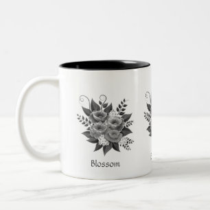 Schöne silberne Blumenbouquet Zweifarbige Tasse