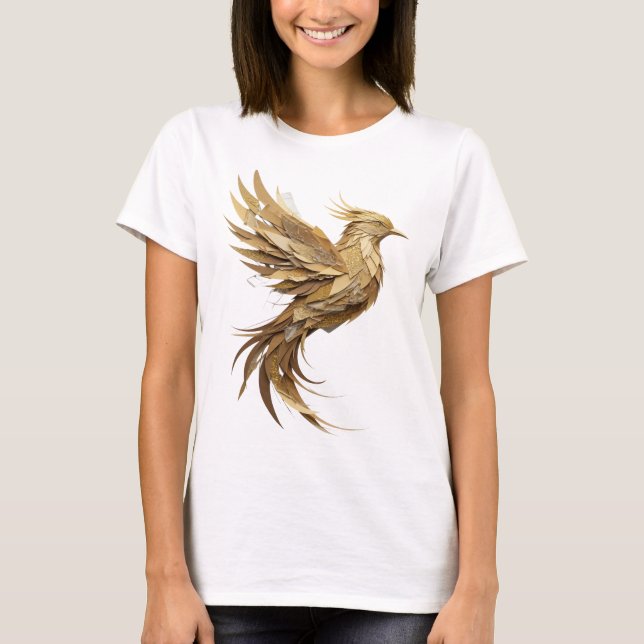 Schöne silberne PHOENIX AUS DER ASCHE T-Shirt (Vorderseite)