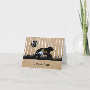 Schöne Silhouette Birch Tree/Bär Danke Karte