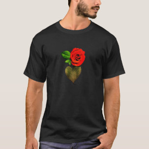 Schöne Single Rose Blume Symbol der Liebe T-Shirt