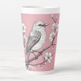 Schöne Singvogel-Illustration Milchtasse